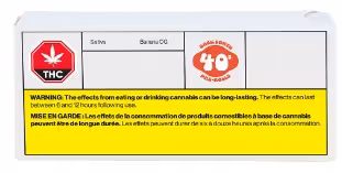 Back Forty Banana OG cannabis flower packaging available at Toka Cannabis Brampton – sweet indica strain with banana flavor