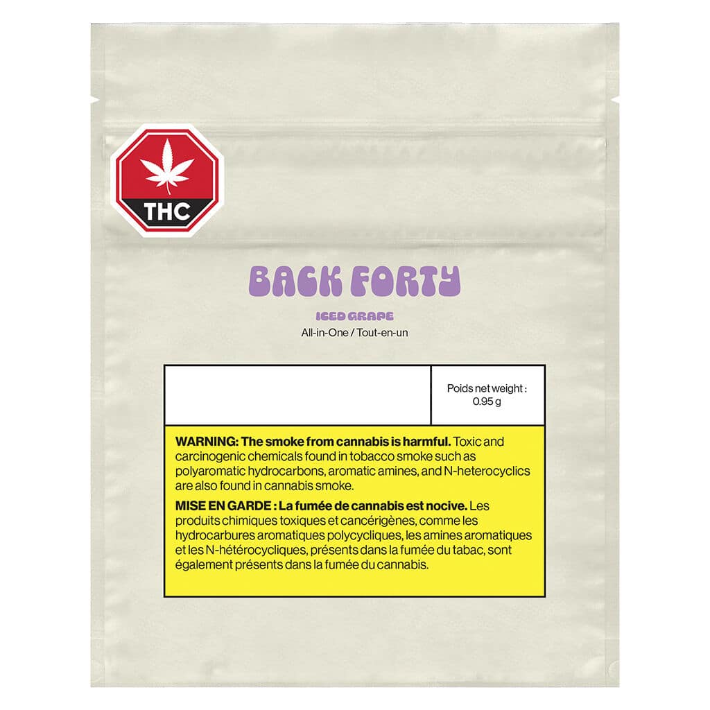Back Forty - Iced Grape All-In-One Disposable Vape Sativa 0.95g - Image 2