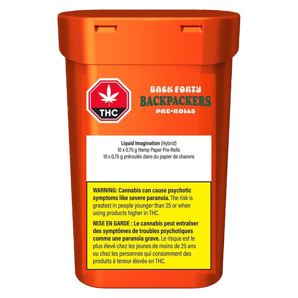 Back Forty - Backpackers Pre-Roll - Liquid Imagination Hybrid 10x0.75g - Image 2