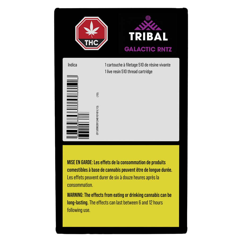Tribal - Galactic Rntz Live Resin 510 Thread Cartridge Indica 1g - Image 2