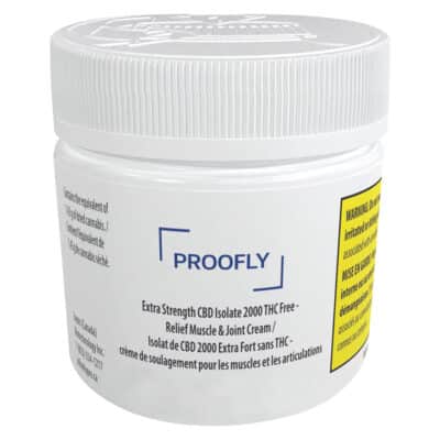 PROOFLY - Extra Strength CBD Isolate 2000 THC Free Relief Muscle Joint 100g