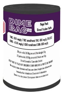 Dime Bag - Mega Pack Diesel Pocket Puffs Pre-roll Hybrid 20x0.5g - Image 2