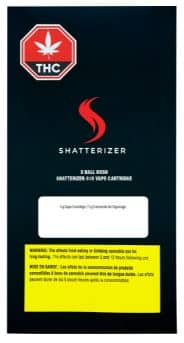 Shatterizer - 8 Ball Kush Shatterizer 510 Thread Cartridge Indica 1g