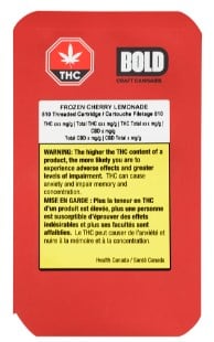 BOLD - Frozen Cherry Lemonade 510 Thread Cartridge Sativa 1g - Image 2