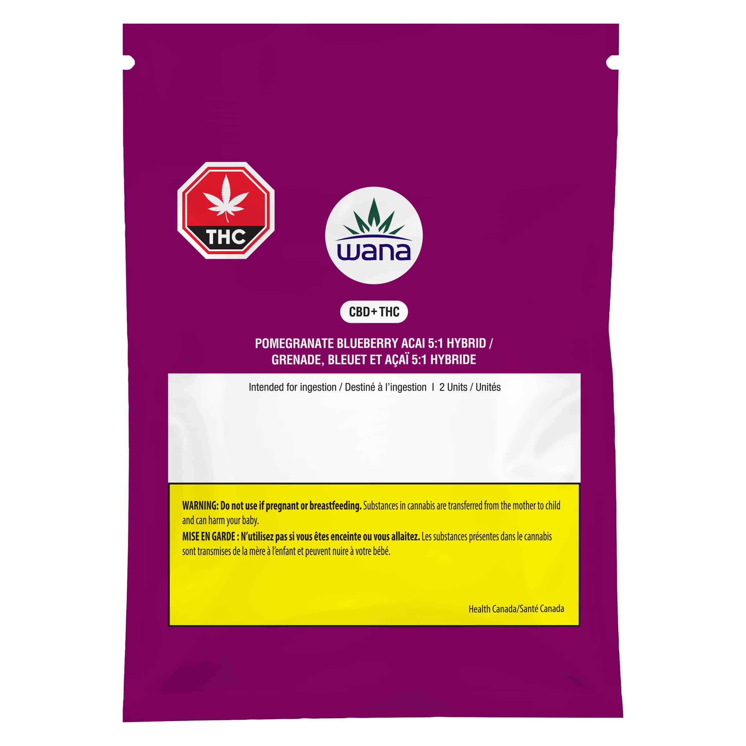 Wana - Pomegranate Blueberry Acai 5:1 Sour Soft Chews - Image 2