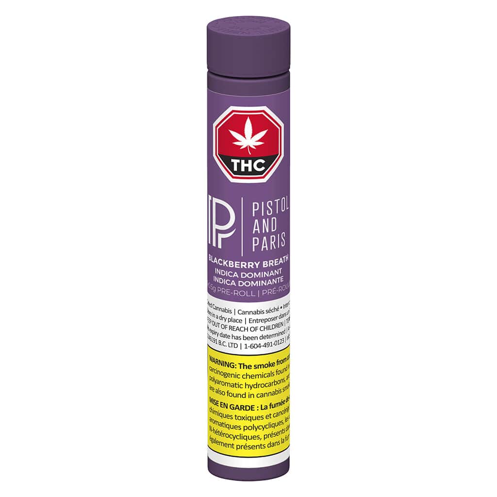 Pistol and Paris - Blackberry Breath Pre-Roll Indica 3x0.5g - Image 2