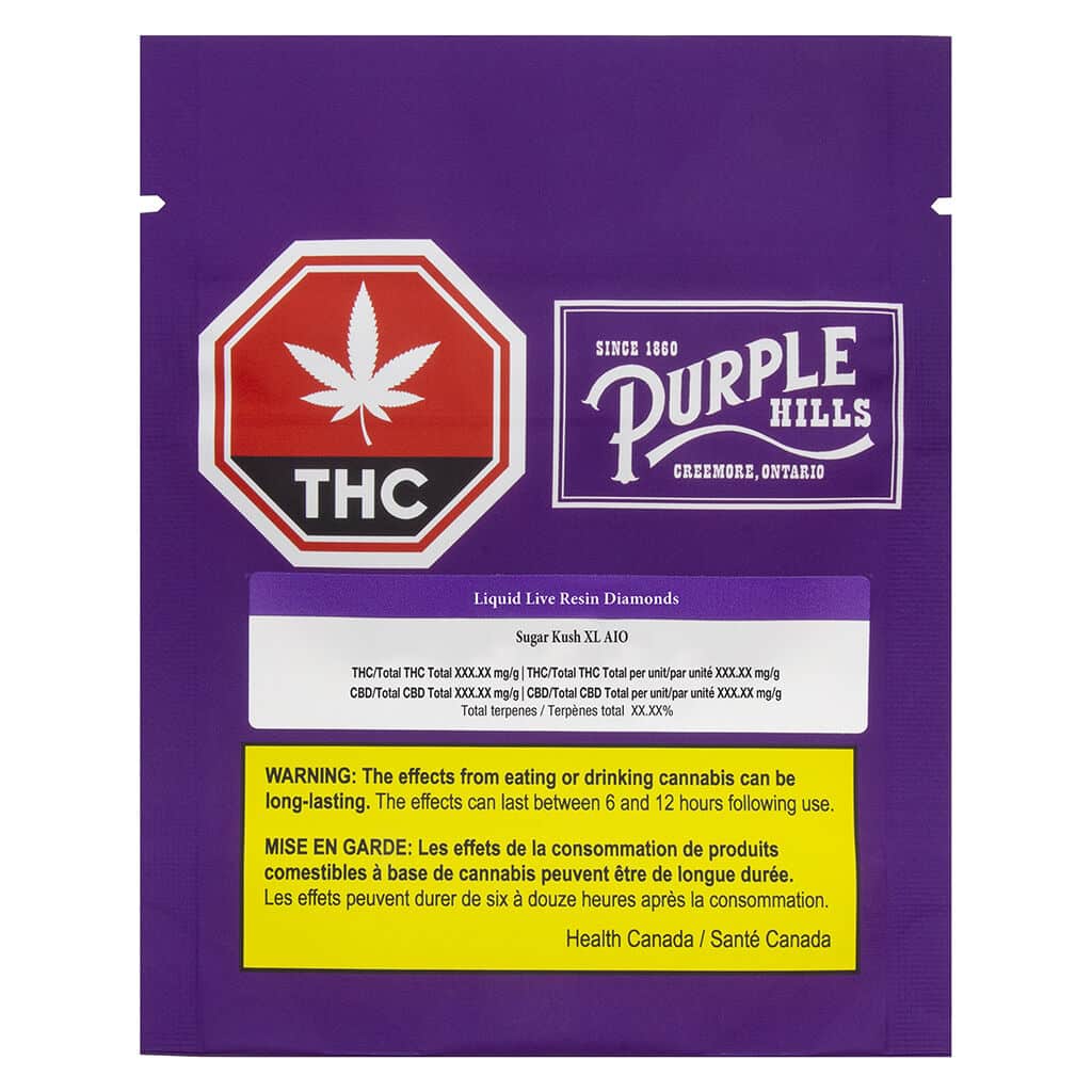 Purple Hills - Liquid Live Resin Diamonds – Sugar Kush XL AIO Disposable Hybrid 1g - Image 2