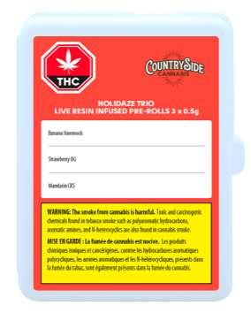 Countryside - HOLIDAZE TRIO LIVE RESIN INFUSED Pre-Rolls Hybrid