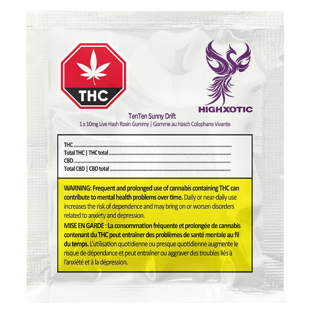 HighXotic - TenTen Sunny Drift Live Rosin Gummy 1 pack - Image 2