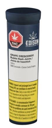 Edison Cannabis Co - Grape Crescendo Bubble Hash Joints indica 3x0.5g