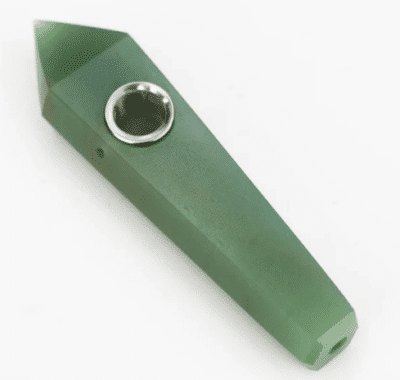 Acid Secs | Green Adventurine Crystal Pipe with Choke