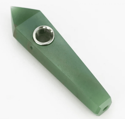 Acid Secs | Green Adventurine Crystal Pipe with Choke