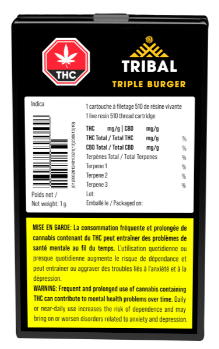 Tribal - Triple Burger Live Resin 510 Thread Cartridge Indica 1g