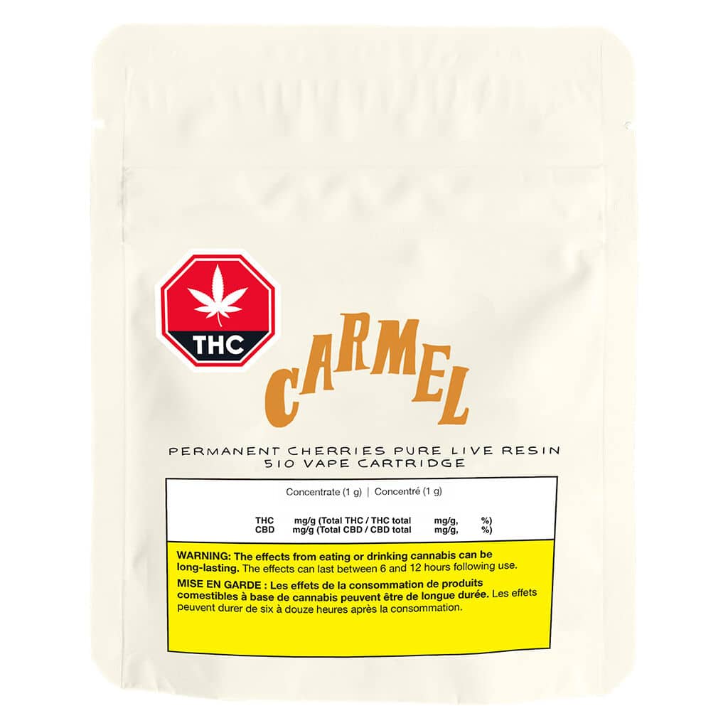 Carmel - Permanent Cherries Pure Live Resin 510 Thread Cartridge Indica 1g - Image 2