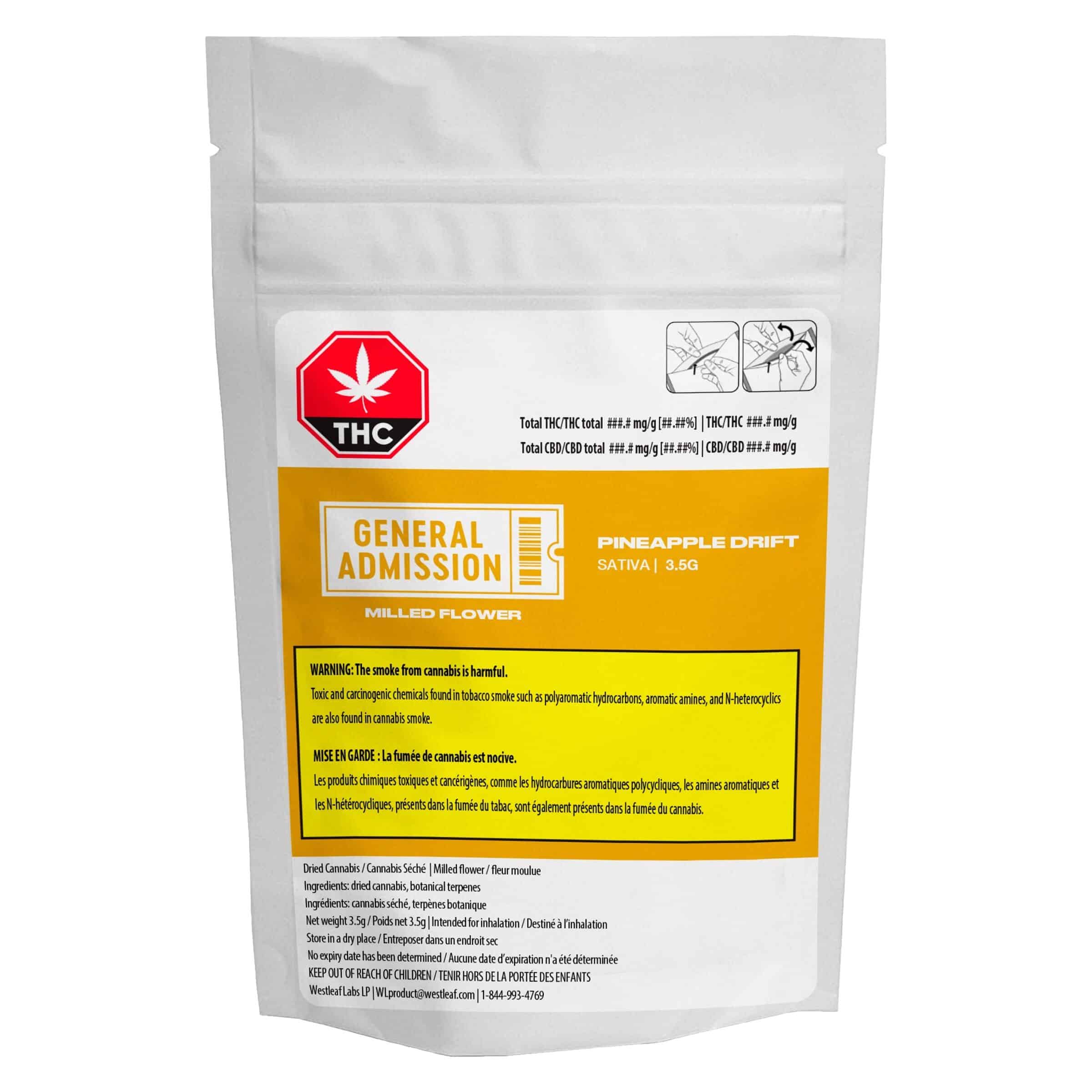 General Admission - Pineapple Drift Milled Flower Sativa 3.5g