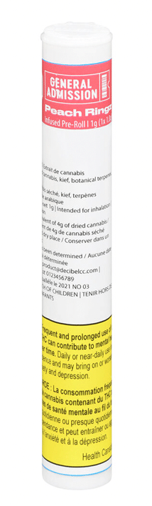 General Admission - Peach Ringz Distillate Infused Pre-Roll