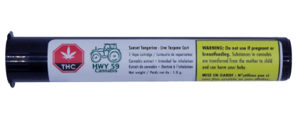 HWY 59 Cannabis - Sunset Tangerine Live Terpene 510 Thread Cartridge Hybrid 1g