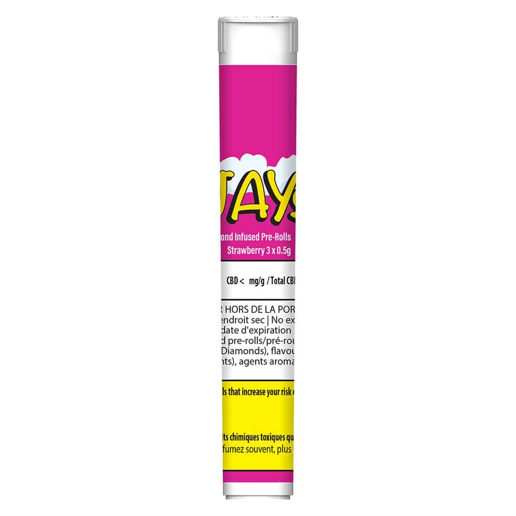 JAYS - High Potency 50+ Diamond Infused Strawberry Pre-Rolls Sativa 3x0.5g - Image 2