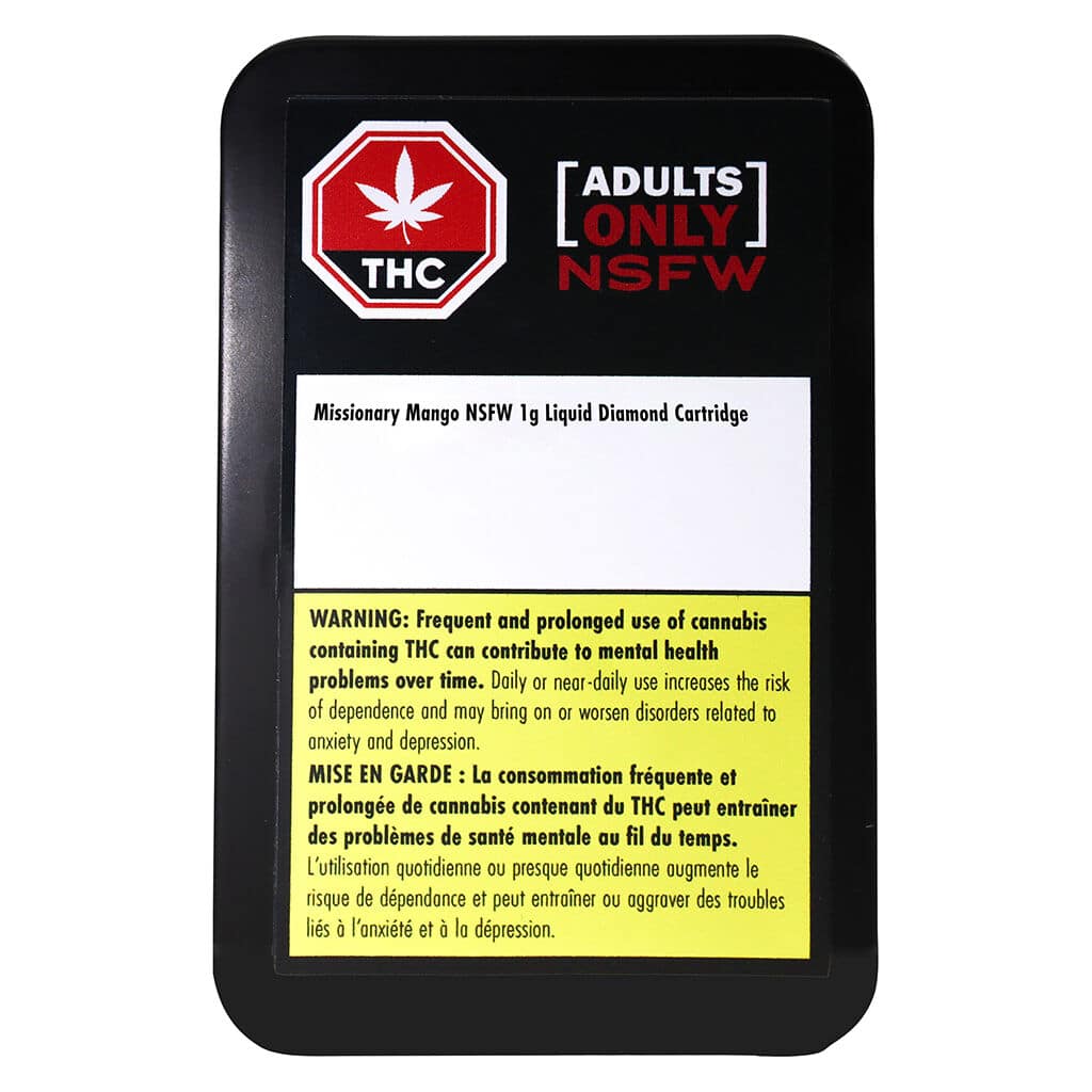 Adults Only - Missionary Mango NSFW Liquid Diamond 510 Thread Cartridge Indica 1g - Image 2