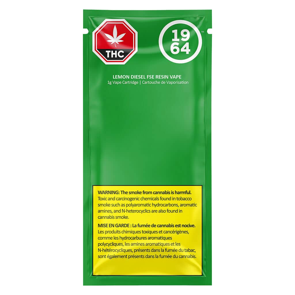 1964 - Lemon Diesel FSE Resin 510 Thread Cartridge Sativa 1g - Image 2