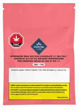 Indiva Life - CBG:THC Afternoon Trail Mix Milk Chocolate 1:1