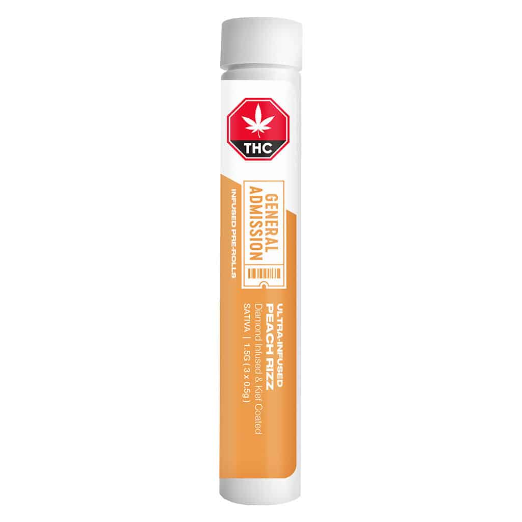 General Admission - Peach Rizz Diamond Infused Pre-Roll Sativa 3x0.5g - Image 2