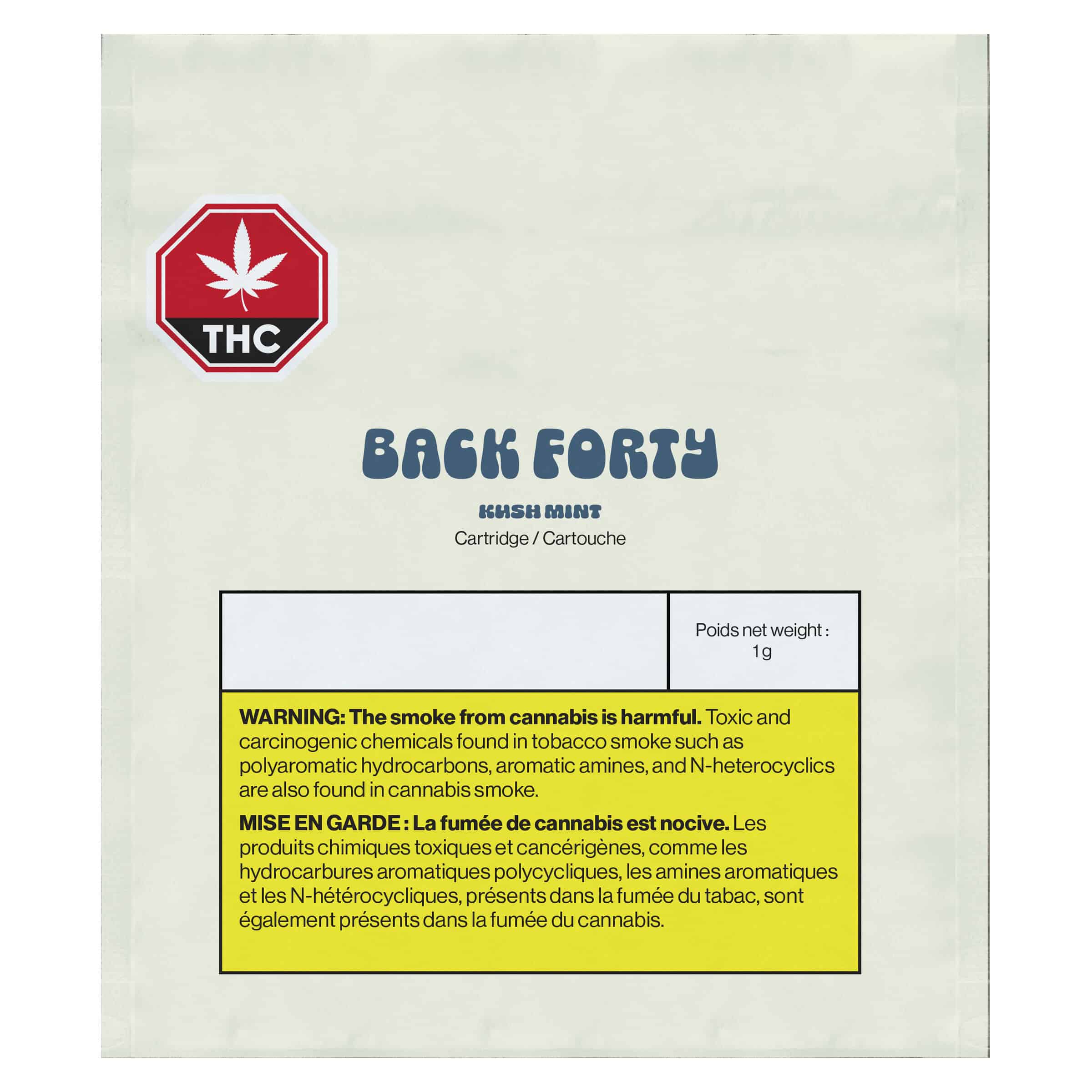 Back Forty - Kush Mint 510 Thread Cartridge - Image 3