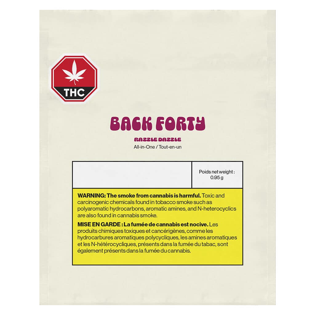 Back Forty - Razzle Dazzle All-In-One Disposable Vape Indica 0.95g - Image 2