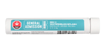 General Admission - Watermelon Splash Distillate Infused Pre-Roll Indica 1x1g - Image 2