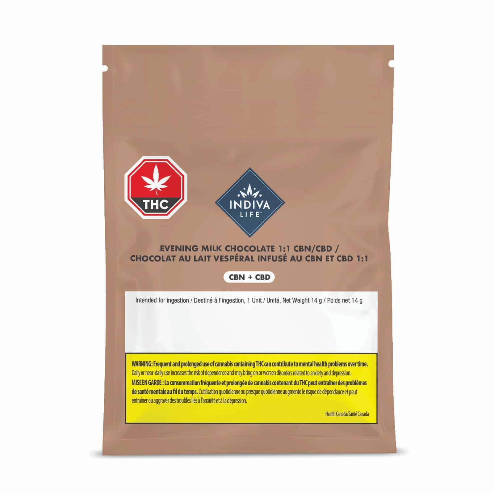Indiva Life - CBN:CBD Evening Milk Chocolate 1:1