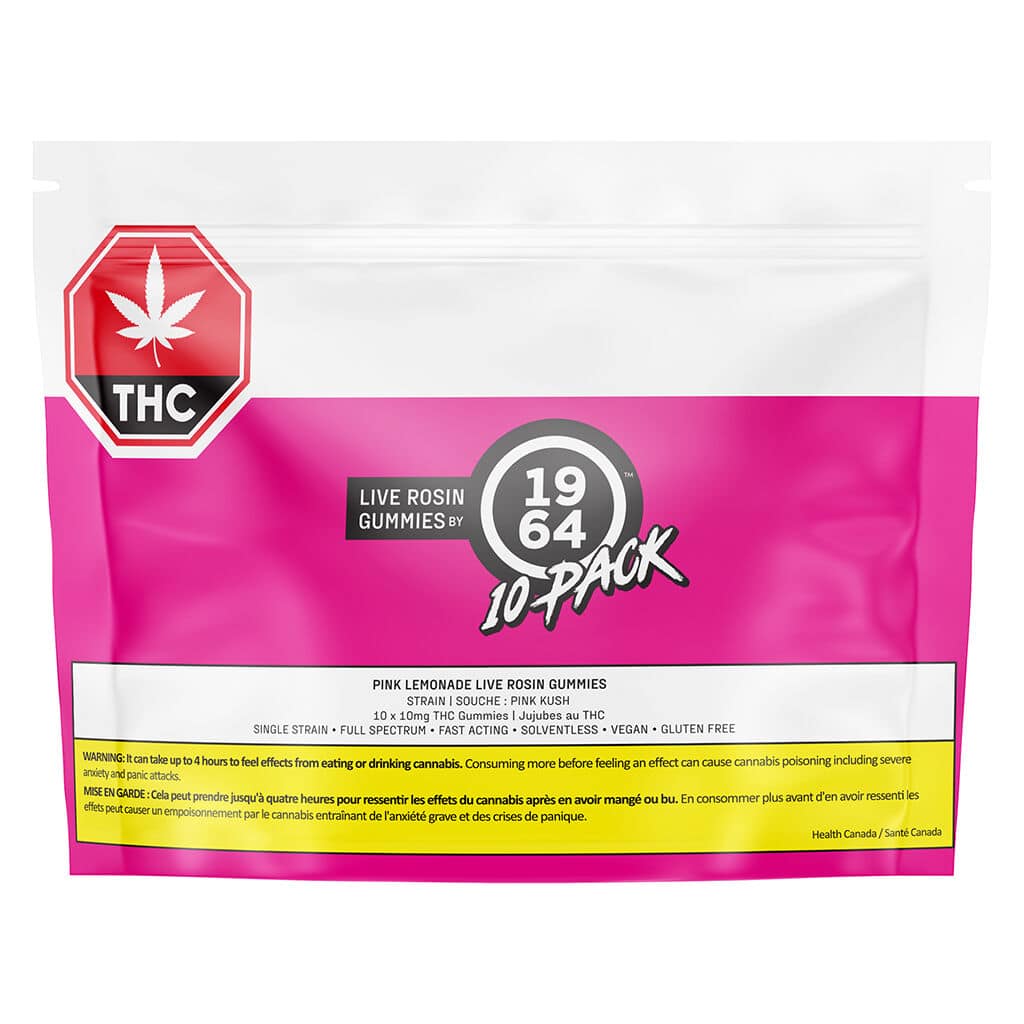 1964 - Pink Lemonade Live Rosin Gummies Indica 10x10mg - Image 2