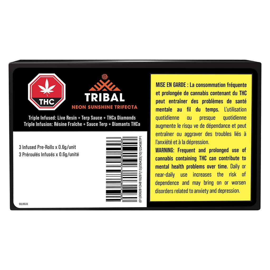 Tribal - Neon Sunshine Trifecta Infused Pre-Roll Hybrid 3x0.6g - Image 2