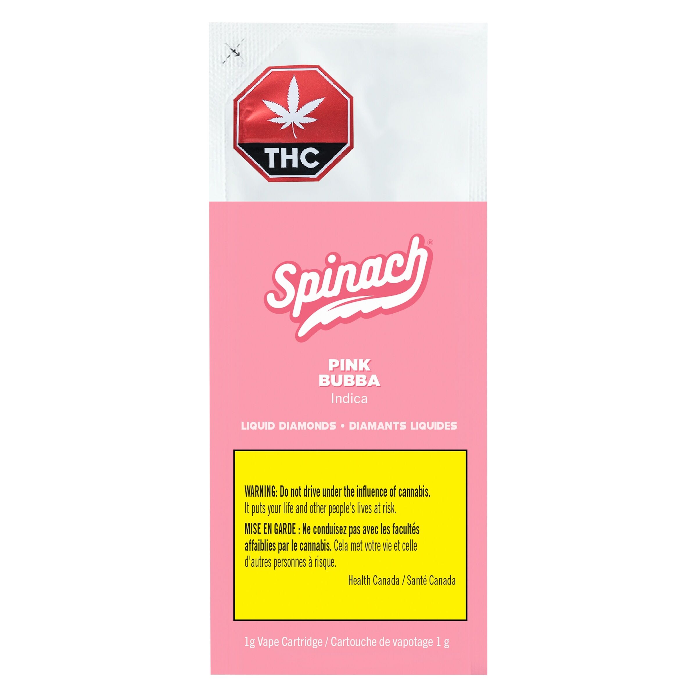 Spinach - Pink Bubba Liquid Diamonds 510 Thread Cartridge Indica 1g - Image 2