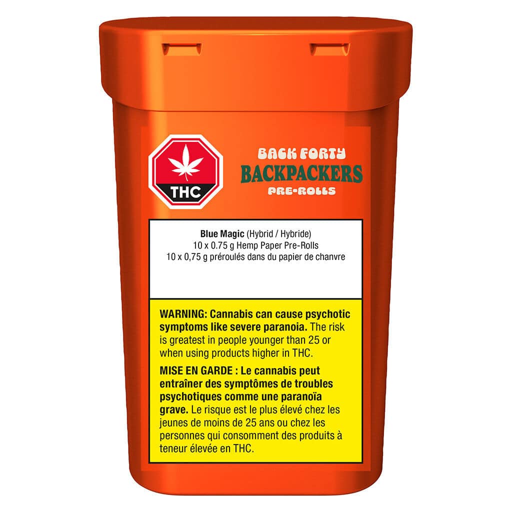 Back Forty - Backpackers Pre-Roll - Blue Magic Hybrid 10x0.75g - Image 2