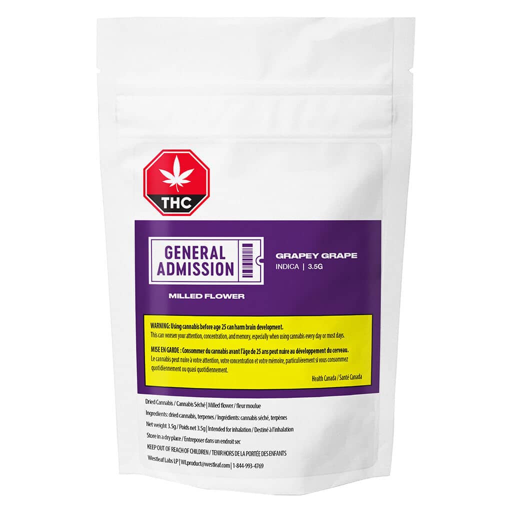General Admission - Grapey Grape Milled Flower Indica 3.5g - Image 2