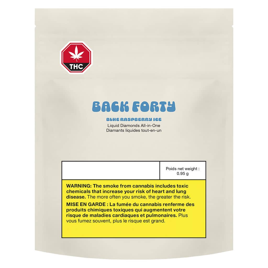 Back Forty - Blue Raspberry Liquid Diamonds All-In-One Vape Sativa 0.95g - Image 2
