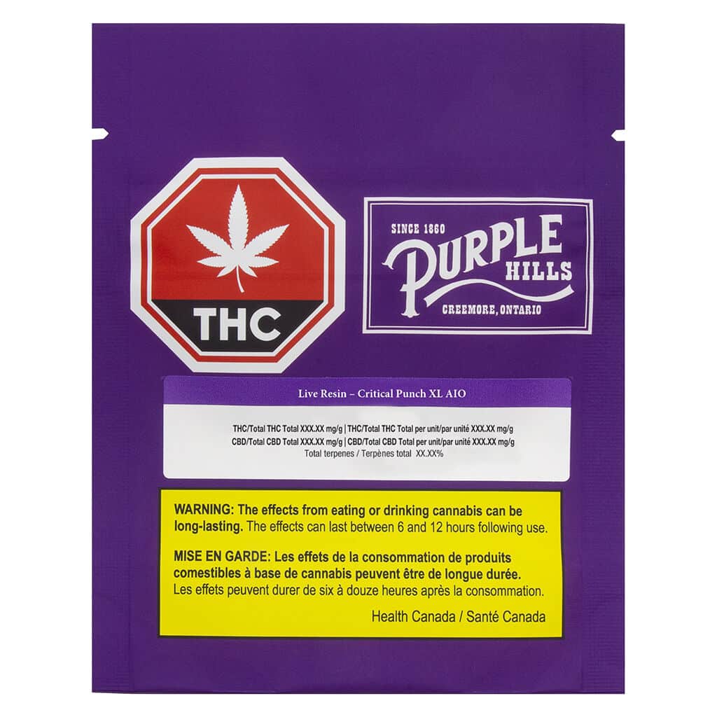 Purple Hills - Live Resin – Critical Punch XL AIO Disposable Indica 1g - Image 2