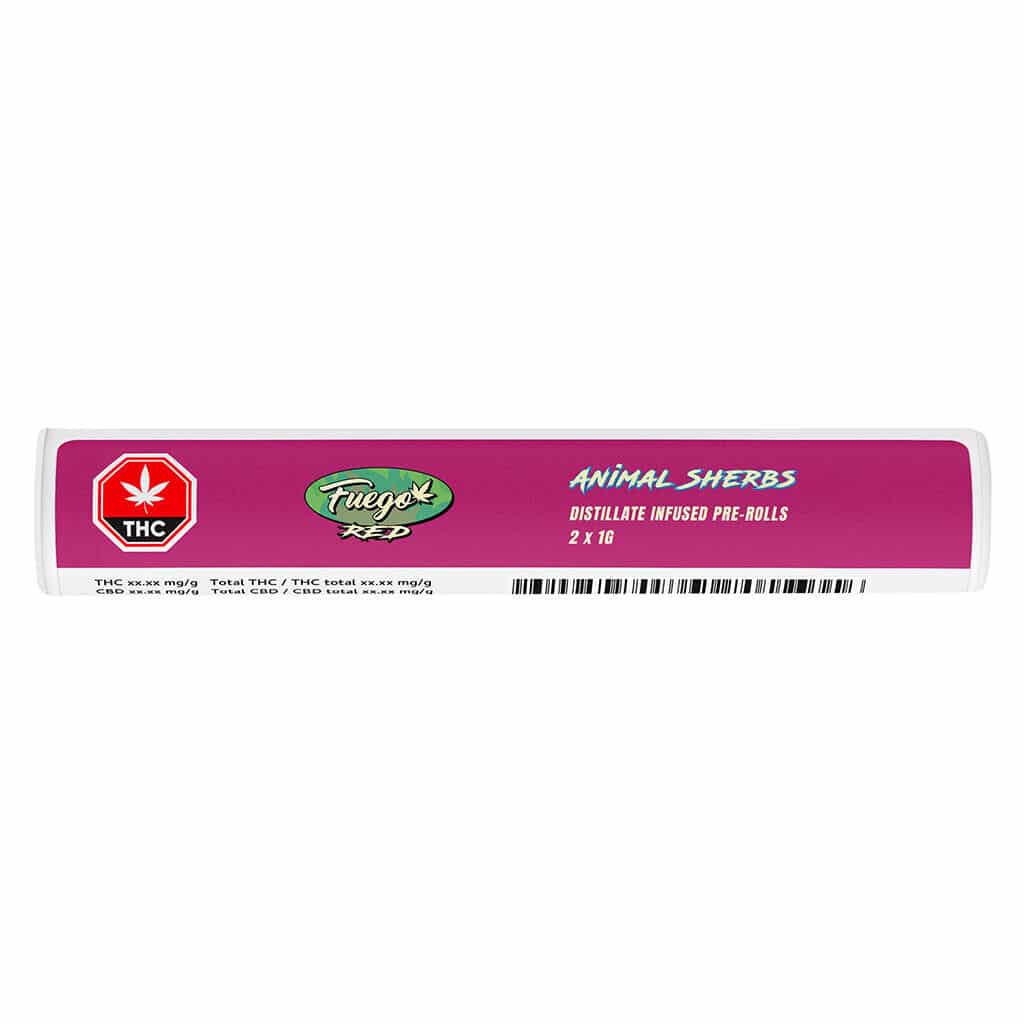 Fuego Red - Animal Sherbs Liquid Diamond Infused Pre-Roll Indica 2x1g