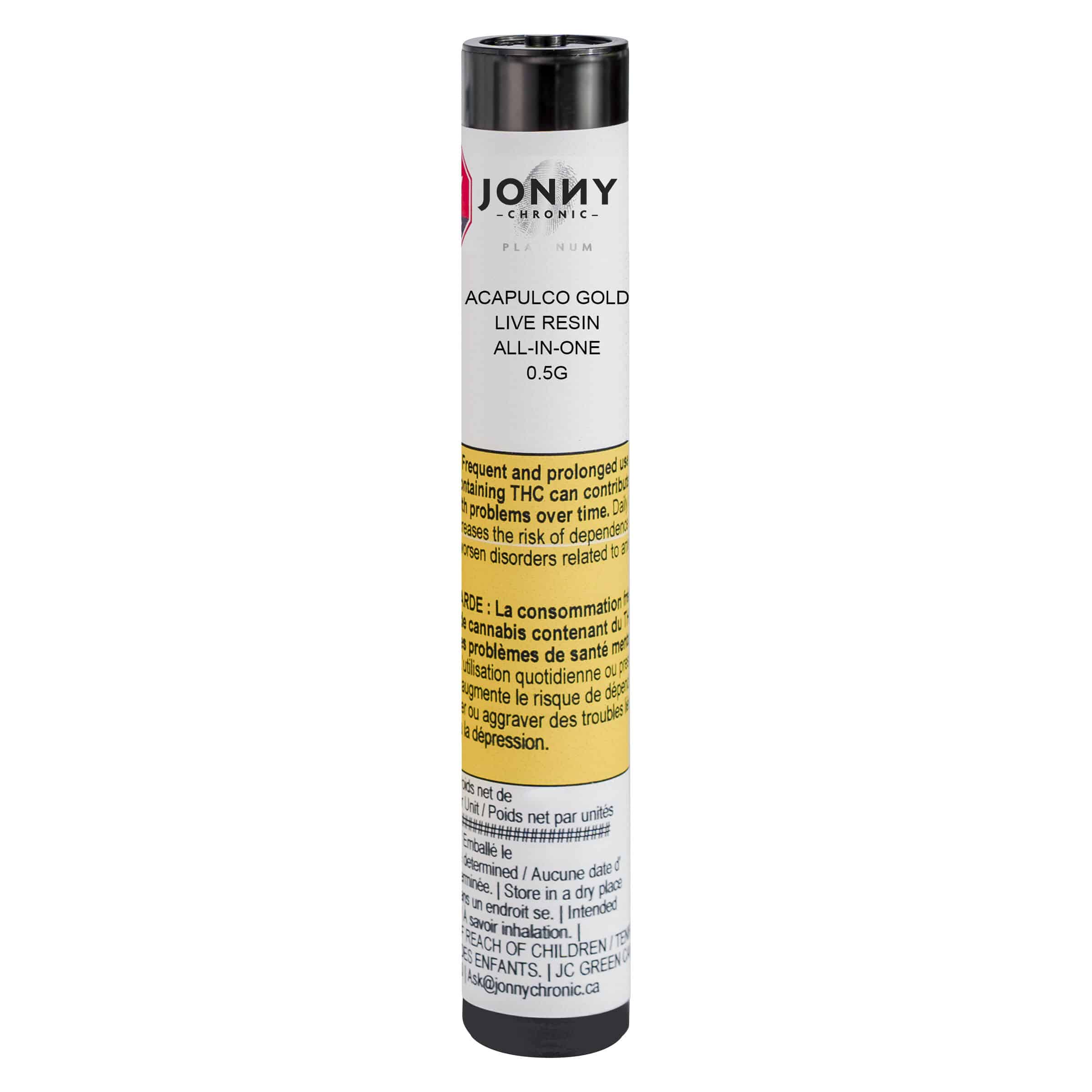 Jonny Chronic - Acapulco Gold Live Resin All-In-One Disposable Sativa 0.5g - Image 2