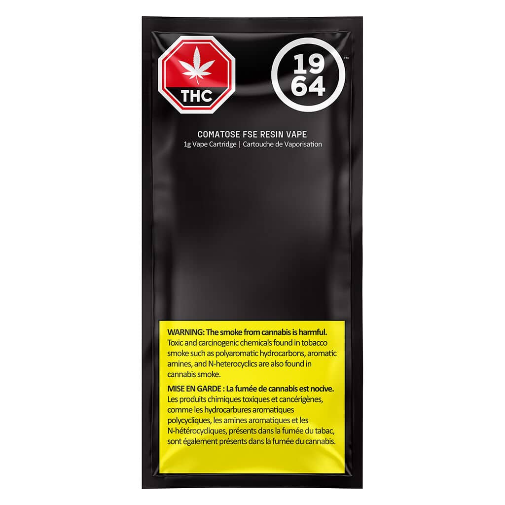 1964 - Comatose FSE Resin 510 Thread Cartridge Indica 1g - Image 2